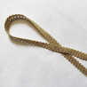 Upholstery braid 14mm - Beige color, a loop shape placed on a white background