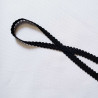 Upholstery braid 14mm - Black color, a loop shape placed on a white background