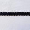 Upholstery braid 14mm - Black color, a strip of the gimp placed on a white background