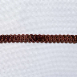 Upholstery braid 14mm - Chestnut Brown color, a strip of the gimp placed on a white background