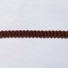Upholstery braid 14mm - Chestnut Brown color, a strip of the gimp placed on a white background