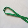 Upholstery braid 14mm - Green color, a loop shape placed on a white background