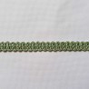 pholstery braid 14mm - light Green color, a strip of the gimp placed on a white background