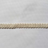 pholstery braid 14mm - pearl White color, a strip of the gimp placed on a white background