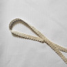 Upholstery braid 14mm - Pearl White color, a loop shape placed on a white background
