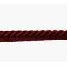 Upholstery piping cord 10mm - burgundy color, on white background