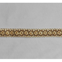 Multicolor gimp trim 18mm - gold&brown, on the white background