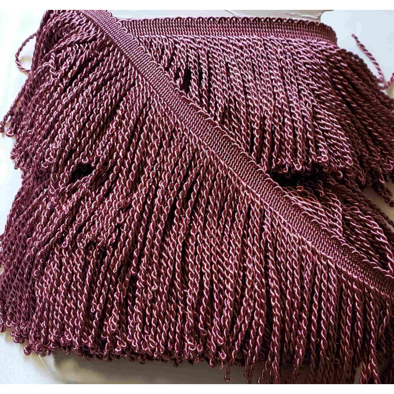 Thick bullion fringe - 150mm (6'') -  Heather, full reel on the table