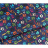 The  mini dog's paws on navy - fully waterproof fabric  with a fold across the frame.