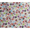 Mini Dog's paws on  Light Beige - fully waterproof fabric, the fabric with measuring tape