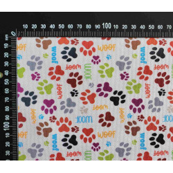 Mini Dog's paws - Light Beige - Water resistant canvas fabric