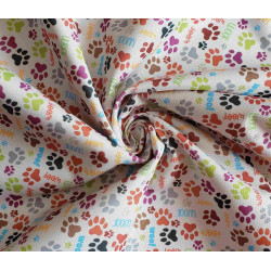 Mini Dog's paws - Light Beige - Water resistant canvas fabric