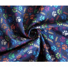 Mini Dog's paws -navy- Waterresistant canvas fabric - remnant 40/155cm