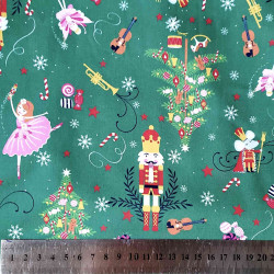 Christmas cracker-green - cotton fabric