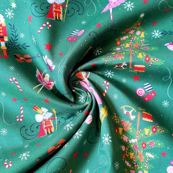 Christmas cracker-green - cotton fabric