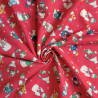 Christmas snowman - red - cotton fabric