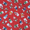 Christmas snowman - red - cotton fabric