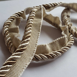 Two-tone upholstery piping cord -Beige&ivory - size 7