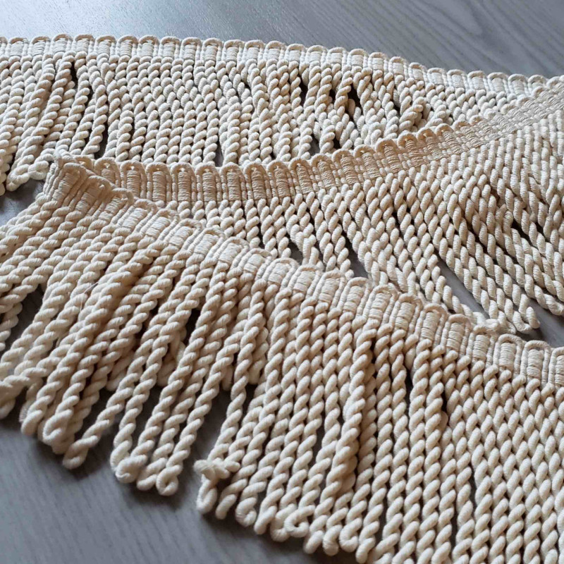 cotton bullion fringe - 120mm - natural color
