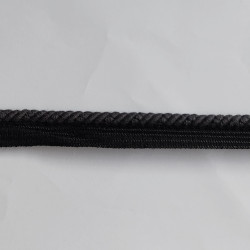 Cotton flanged rope  piping cord 6mm - Black