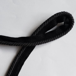 Cotton flanged rope  piping cord 6mm - Black