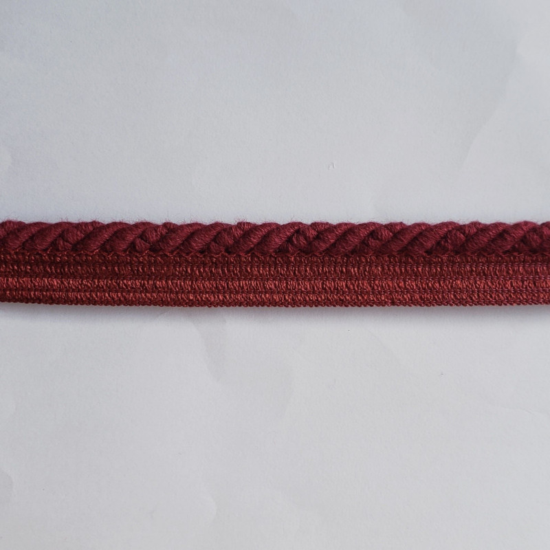 Cotton flanged rope  piping cord 6mm - Burgundy