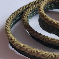 Cotton flanged rope  piping cord 6mm - Olive