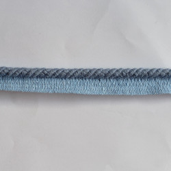 Cotton flanged rope  piping cord 6mm -  Denim Blue