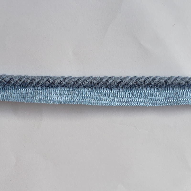 Cotton flanged rope  piping cord 6mm -  Denim Blue