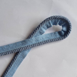 Cotton flanged rope  piping cord 6mm - Denim Blue