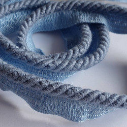Cotton flanged rope  piping cord 6mm - Denim Blue
