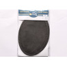 Faux suede elbow patches - dark grey, package placed on a white background