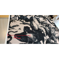 QUIRKY ANIMALS - black - velvet fabric- 2 Class print