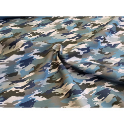 Soft shell fabric- blue-grey, the photo shows the fabric with the twist