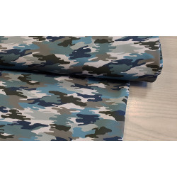 Soft shell fabric- blue- grey, the photo shows the fabric with the fold across the frame