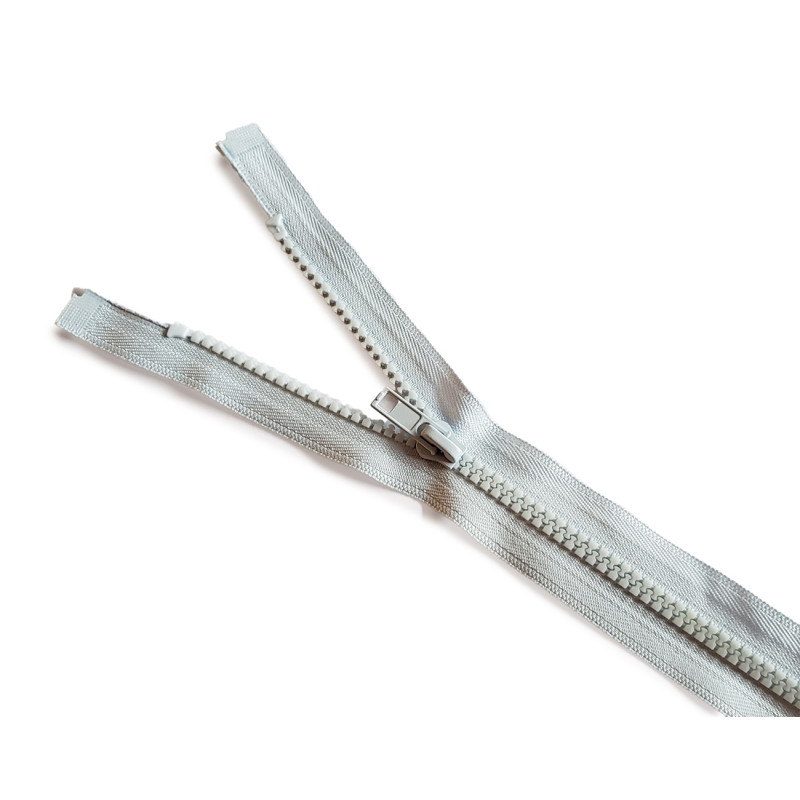 chunky zip - open end - pale blue - 50 cm placed on a white background across the frame