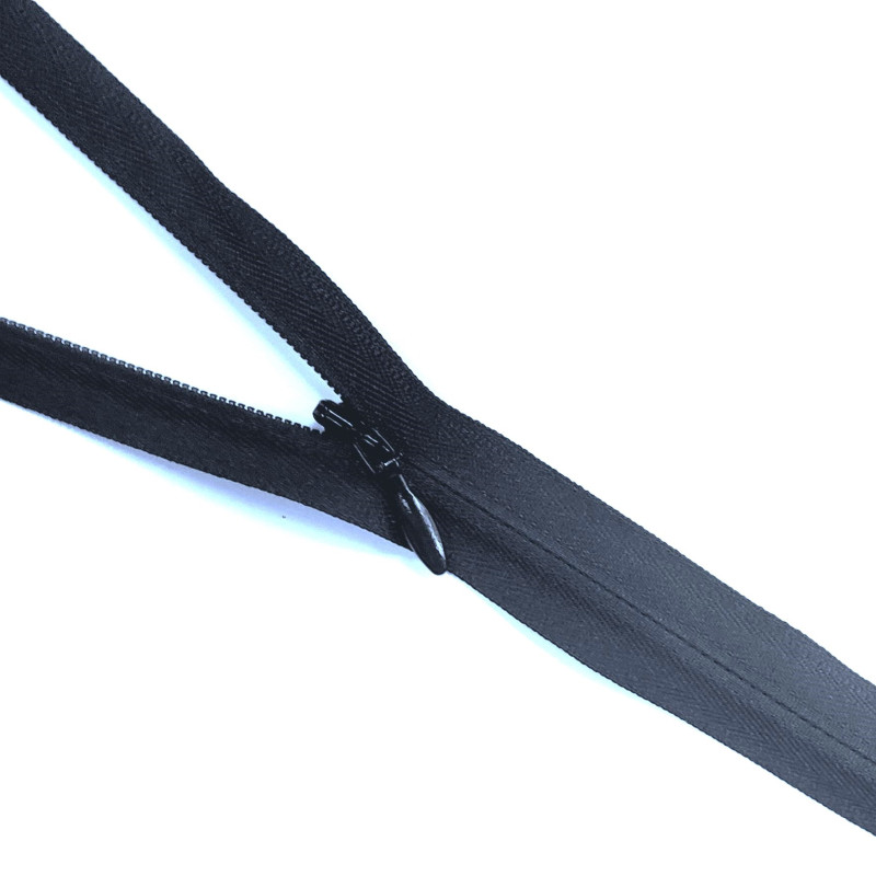 YKK closed-end invisible zip- Dark Navy - 65cm placed across the frame, on a white background