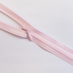 YKK closed-end invisible zip- Light pink - 65cm placed across the frame, on a white background