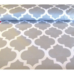 Waterproof fabric -  Moroccan Quatrefoil - grey