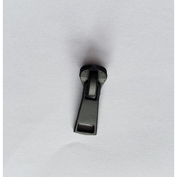 zip slider- chunky- size 3 -black , long puller, placed on a white background