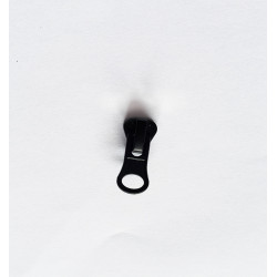 zip slider- chunky- size 3 -black , short puller, placed on a white background