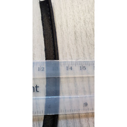 Fine flanged fabric piping cord - black satin-3mm, photo  with the ruler