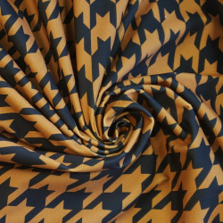 Stripes Black&Mustard - velvet fabric - stripe width 3/3cm, the fabric with a twist in the centre of the frame