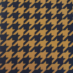 Classic houndstooth design Black&Mustard- velvet fabric, full view of the design