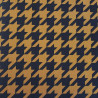 Classic houndstooth design Black&Mustard- velvet fabric, full view of the design