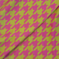 Stripes Pink&Lime - velvet fabric - stripe width 3/3cm, the fabric with the ruler on the edge