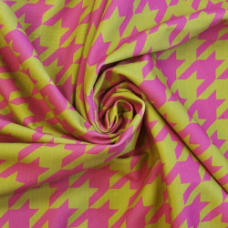 Stripes Pink&Lime - velvet fabric - stripe width 3/3cm, the fabric with a twist in the centre of the frame