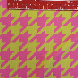 Stripes Pink&Lime - velvet fabric - stripe width 3/3cm, the fabric with the ruler on the edge