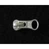 zip slider- metal- size 5 -  silver, placed on a black background