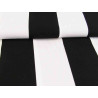Wide black&white stripes - medium-weight cotton fabric, placed on a table with a fold